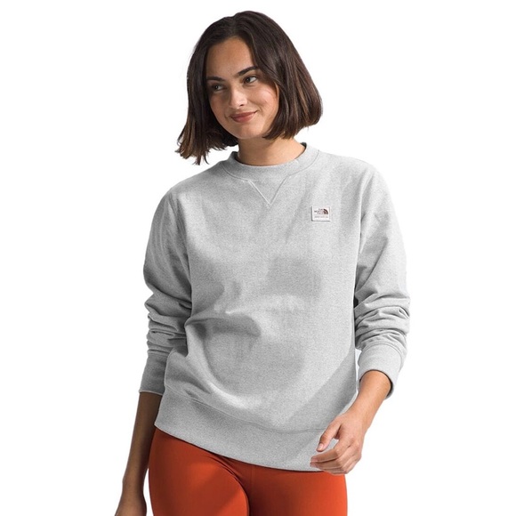 The North Face Tops - New The North Face Heritage Patch Crew-Neck Sweatshirt Light Grey Heather 2X NWT